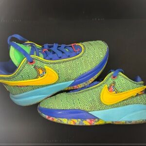 Nike Green and Blue Sneakers Vibrant Design